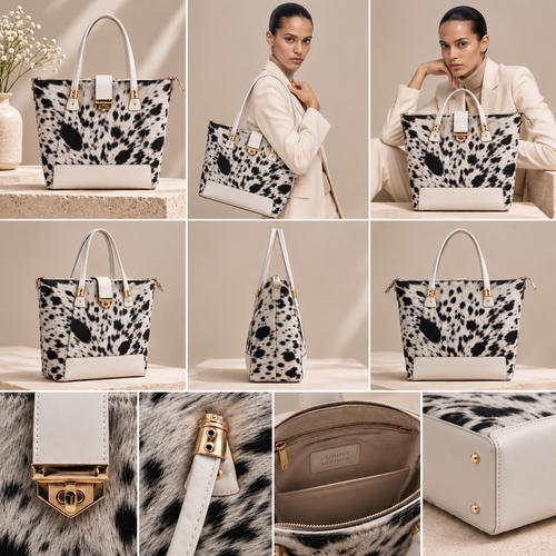 Classic Cowhide Leather Tote Bag