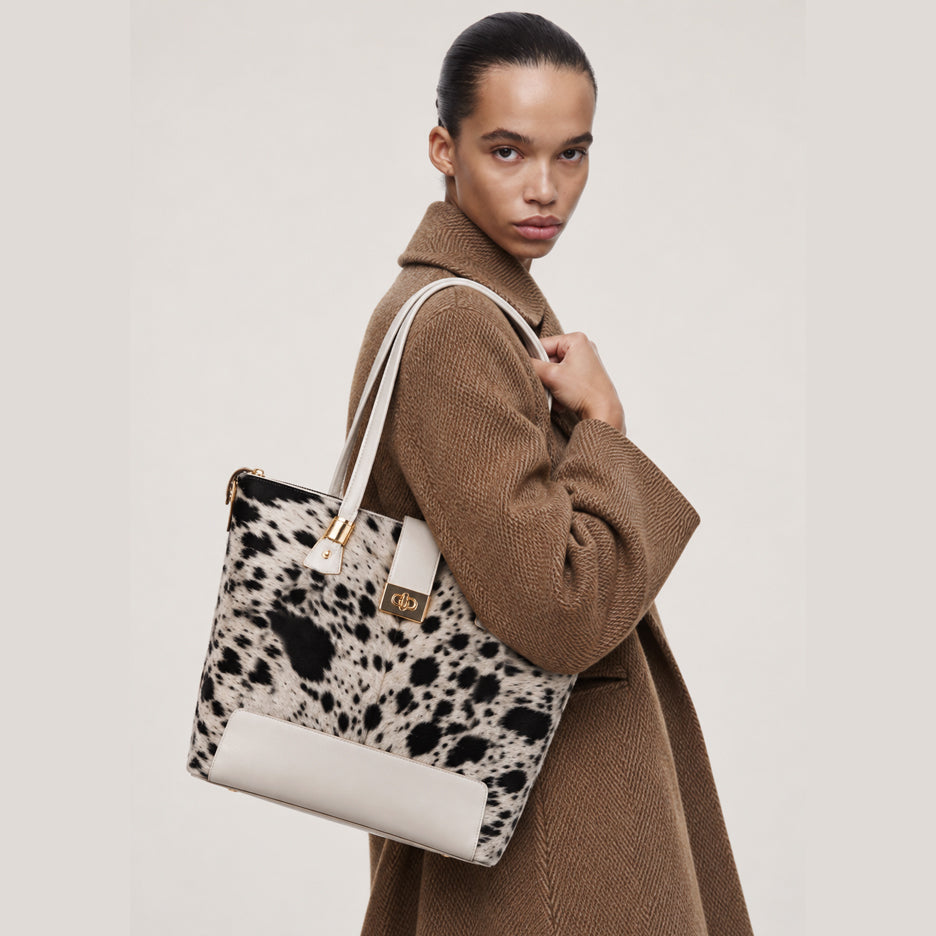 Classic Cowhide Leather Tote Bag