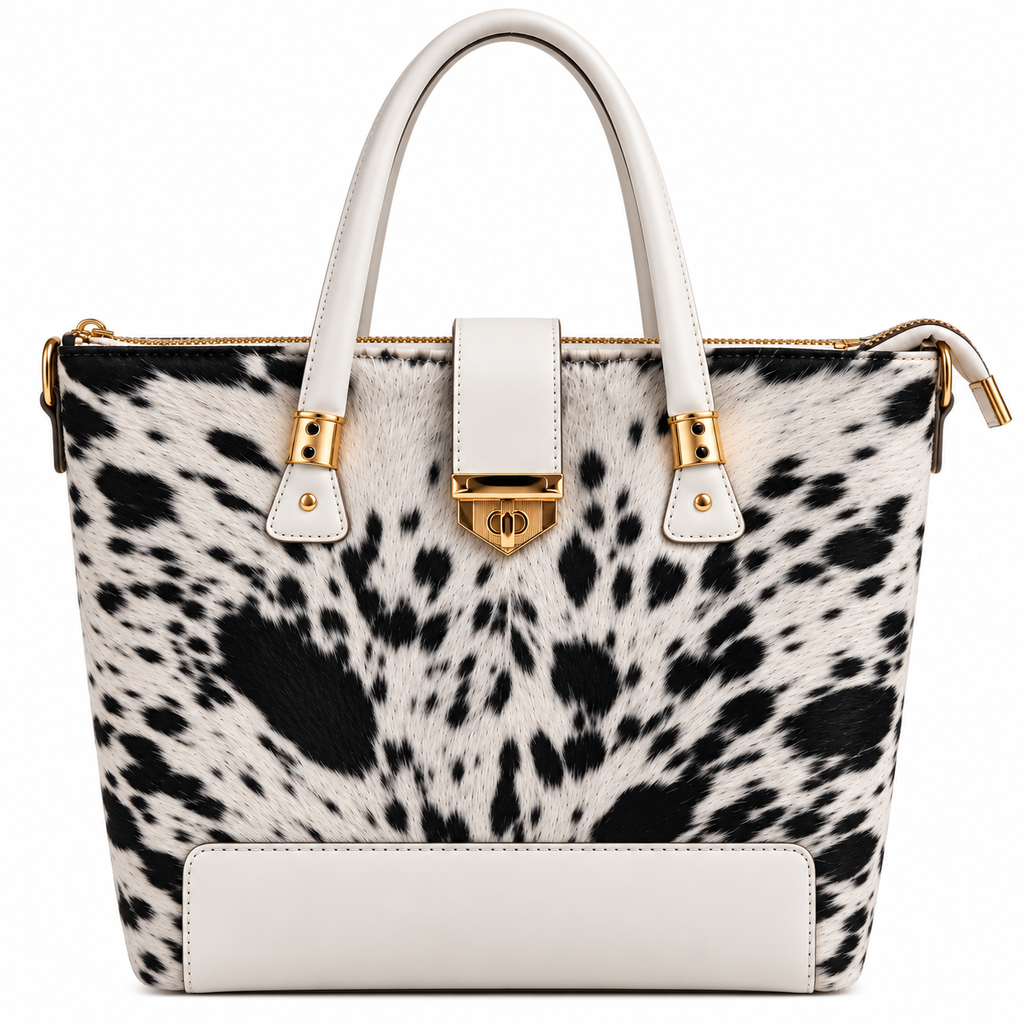 Classic Cowhide Leather Tote Bag